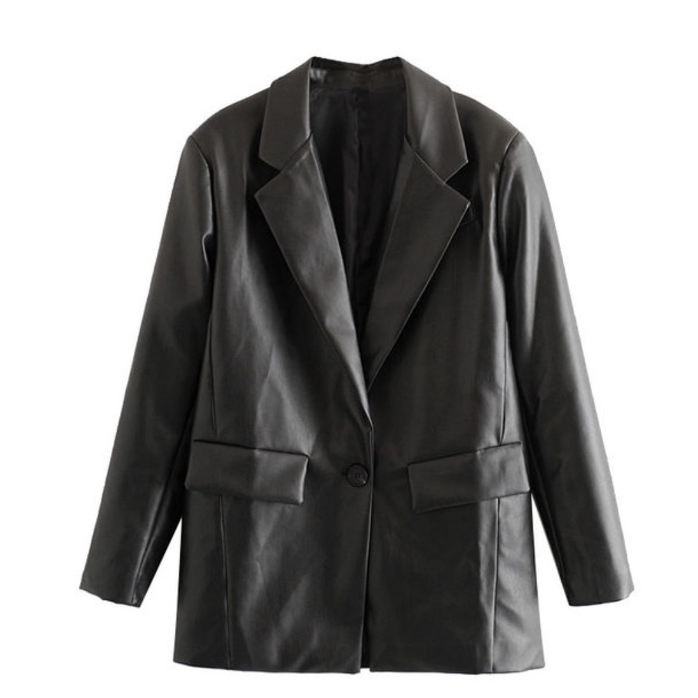 Faux Leather Blazer NWT
